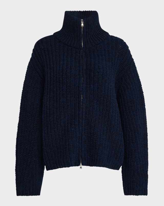 Chunky Heritage Wool Zip Cardigan